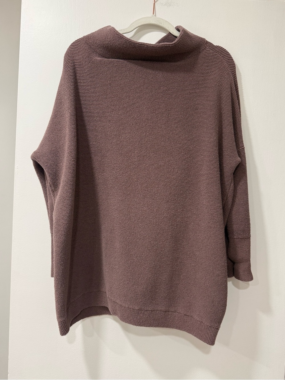 Free People Dusty Mauve Funnel Neck Sweater